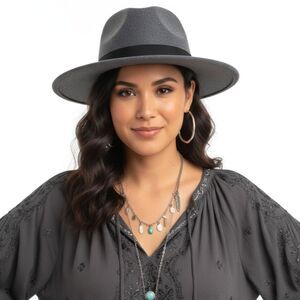 Toucan Collection Gray Wool Fedora Hat New York NWOT Made In USA